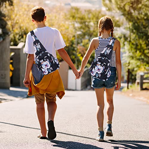 HUA ANGEL Floral Sling Bag, Small Lightweight Crossbody Shoulder Chest Bag for Men & Women Compact Travel Hiking Mini Daypack