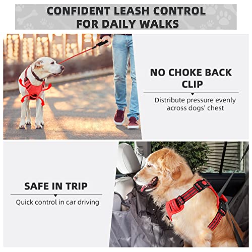 Juqiboom No Pull Dog Harness with A Free Heavy Duty 5ft Dog Leash, Adjustable Soft Padded Dog Vest, Reflective No-Choke Pe...