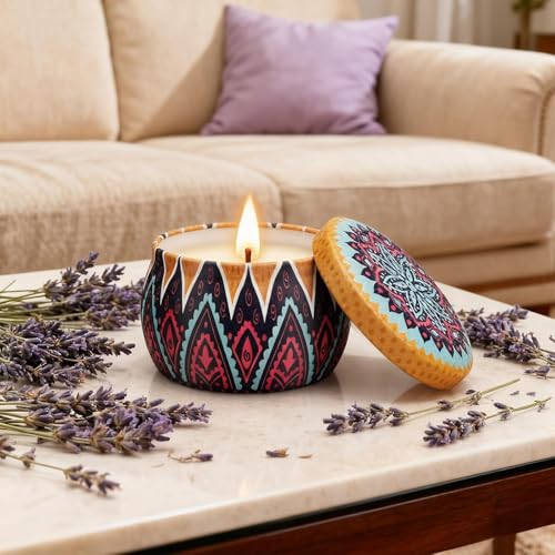 Candle Gift Set for Women, 4 Pack Long Lasting Lavender Scented Soy Candles, Aromatherapy Candles for Home Relaxation, Ide...