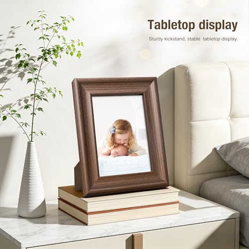 PEALSN 5x7 Picture Frame with Real Glass Front and Black Backboard, Wall Gallery Photo Frames for Wall Mounting or Tableto...