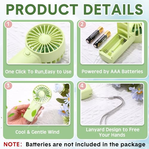Rossesay 30 Pcs Mini Portable Fan Handheld Battery Operated Portable Small Personal Fans for Summer Travel Beach Indoor Ou...