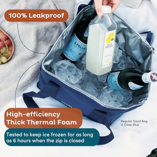 Nook Theory Reusable Insulated Grocery Bag - Leak Proof, X Large Cooler Bag - Insulated Shopping Bags for Groceries - Trav...