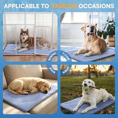 Queenmore Large Dog Cooling Mat for Dog, Portable Flat Pet Bed for Dogs and Cats, Non-Slip Summer Pet Sleeping Mat, Machin...