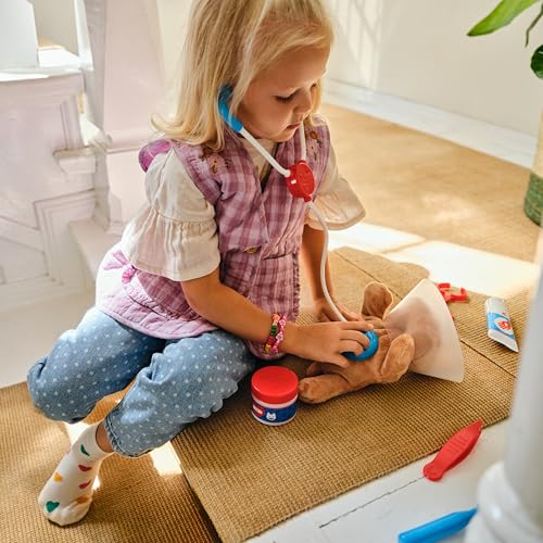 Melissa & Doug Examine and Treat Pet Vet Play Set, 24-Piece Animal Doctor Playset with Dog & Cat Plushies, Pet Doctor Kit...