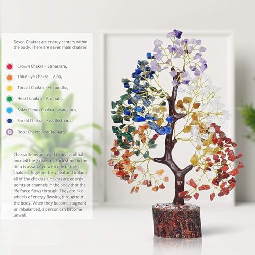 YATSKIA 7 Chakra Tree of Life - Crystals and Healing Stones | Birthday Gifts for Women | Crystal Tree for Positive Energy...