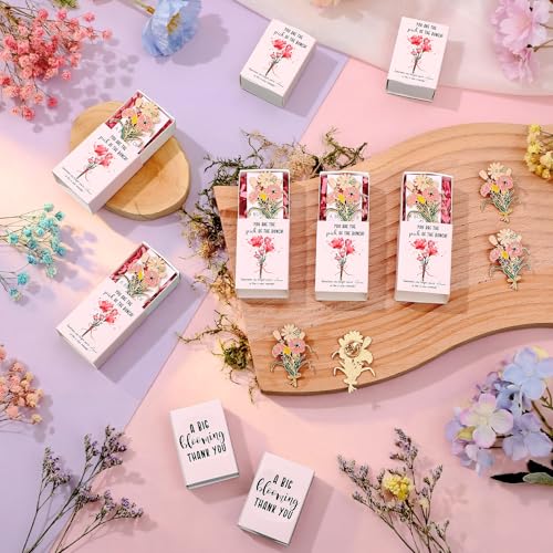Landical 100 Sets Mother's Day Thank You Pins Gift Flower Bunches Pins with Box Graduation Employee Appreciation Gift Bulk...