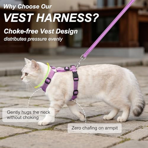 BEAUTYZOO Cat Harness, Escape Proof Cat Leash and Harness Set for Walking, Soft Breathable Vest Harness with Neck Adjustab...