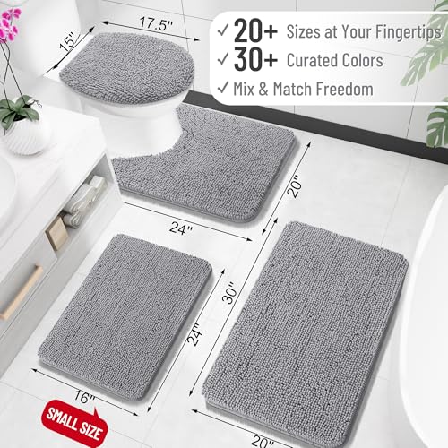 OLANLY Bathroom Rugs 30x20, Extra Soft Absorbent Chenille Bath Rugs, Rubber Backing Quick Dry, Machine Washable Bath Mats ...