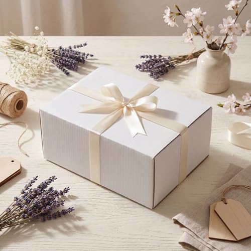 Rempry 30 Pack 8x6x4 Shipping Boxes White, Small Corrugated Cardboard Box for Mailing, Packaging Small Business, Kraft Mai...