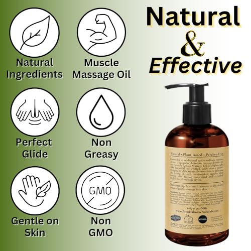 Brookethorne Naturals Arnica Massage Oil for Massage Therapy — Ideal for Athletic & Post Workout | Arnica Montana, Sweet A...