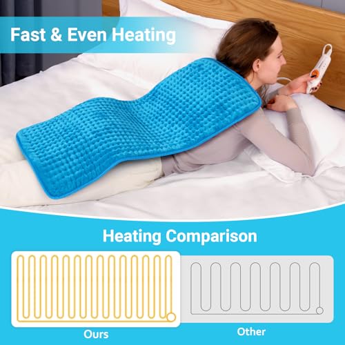 Boileau Electric Heating Pad for Back Pain and Period Cramps Relief, 17"x33" Extra Large XXXL, 3 Heating Levels Heat Pad w...