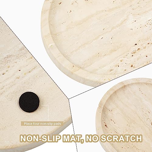 Koville Italian Travertine Tray, 12"x6" Vanity Decorative Marble Tray for Countertop, Catchall Tray for Perfume, Candles, ...
