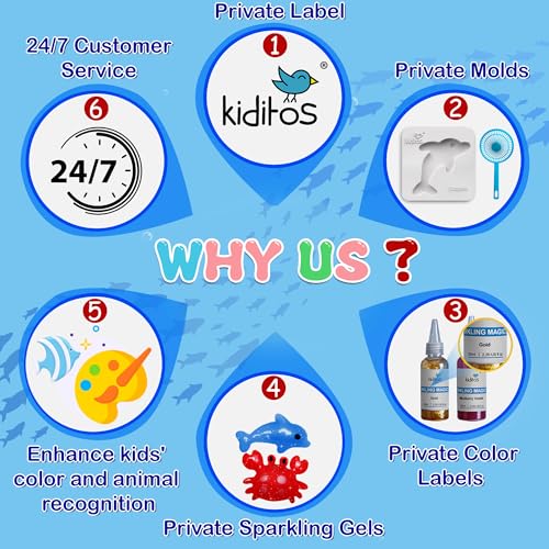 Kiditos Magic Water Elf Toy Kit – Squishies for Kids, 20 Gels & 10 Molds, Magic Gel Water Pets Sensory DIY Craft Kit, Part...
