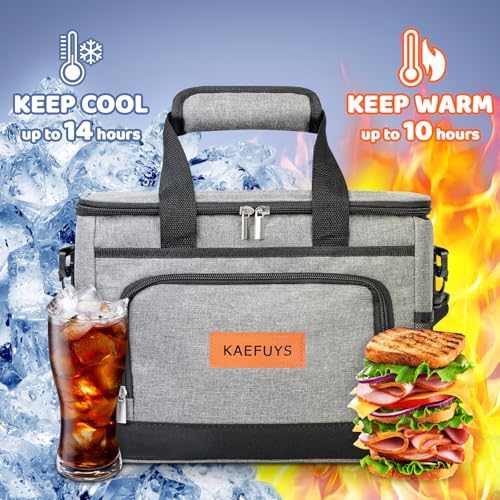 Insulated Cooler Bag for Men Women, 15L Soft Cooler Bag with Adjustable Shoulder Strap, Leakproof for Work, Camping, Trave...