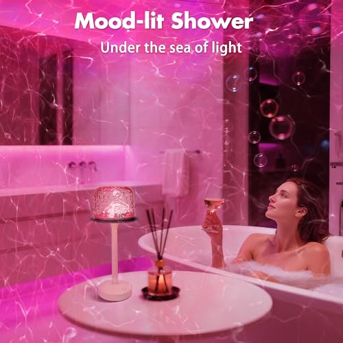 Waterproof Shower Lamp for Inside Shower, Rechargeable Bathroom Lamp with Remote & Touch Control, Cordless Shower Light wi...