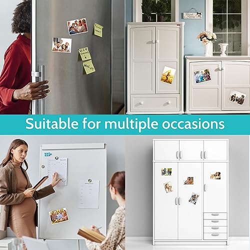 vivinin Magnetic Picture Frame, 12 Pack Magnetic Frame Reusable, Magnetic Photo Frames for Refrigerator 4x6” With White Bo...