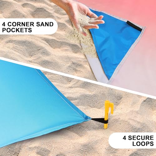 AISPARKY Beach Blanket Waterproof Sandproof Extra Large, Oversized Beach Mat, Quick Drying&Compact&Lightweight, Picnic Bla...