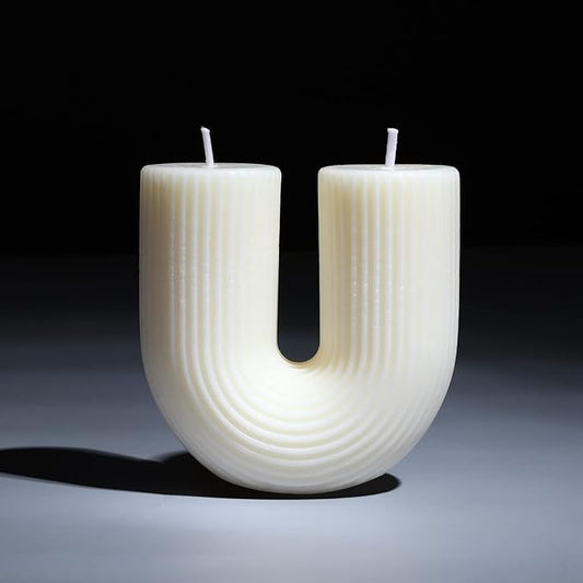 Tondiamo U Shaped Candle Ribbed Soy Wax Scented Decorative Candles Minimalist Geometric Shaped Bougie Cool Aesthetic Bougi...