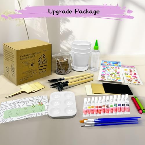 Paint & Plant Children’s Gardening Kit for Girls Boys Toys Garden Flower Gardening Gift for Kids Flower Pots Seeds Art Cra...