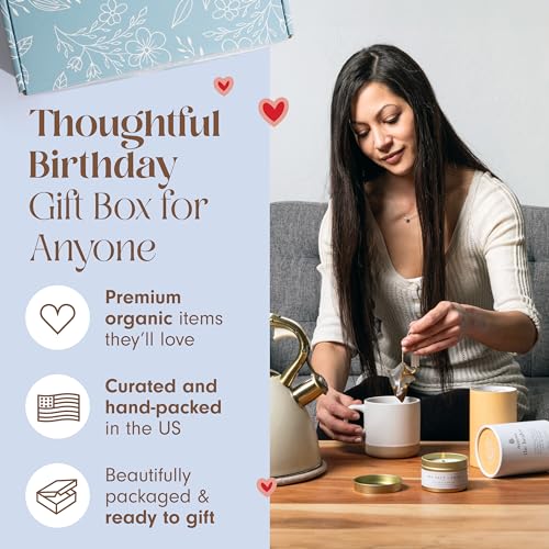 Unboxme Deluxe Birthday Care Package for Women - Fluffy Socks, Mug, Lemon & Ginger Tea Set, Scented Candle & Greeting Card...