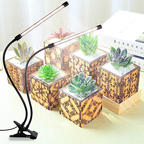 GooingTop LED Grow Light,6000K Full Spectrum Clip Plant Growing Lamp with White Red LEDs for Indoor Plants,5-Level Dimmabl...