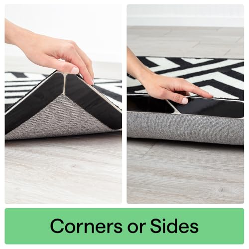 GORILLA GRIP Rug Gripper Pads, Reusable Double-Sided Stickers Keep Area Rugs Corners Flat, Grips Hardwood, Tile and Lamina...