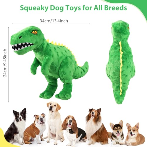 Homounter Dog Toys Cute Dinosaur Plush Toy for Large Dogs - Squeaky Interactive Stuffed Dog Chew Toy for Puppies, Pet Toys...