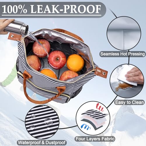 TuErCao Lunch Bag Women Insulated Lunch Box for Work Leakproof Soft Cooler for Picnic Travel Road Trips, Loncheras para Mu...