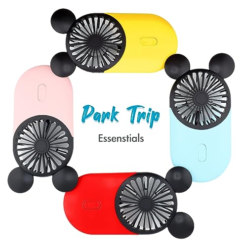 DecoLife Cute Handheld Mini USB Fan, Rechargeable Portable Fan, 3 Adjustable Speeds and Wearable Accessories, Pocket Size ...