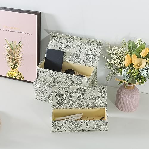 Soul & Lane Decorative Storage Boxes with Lids, Set of 3 Cardboard Boxes for Home Décor and Documents, Memory Organizers f...