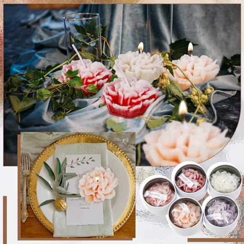 Threlaco 12 Pcs Bridesmaid Gift Scented Candles Wedding Bridesmaid Proposal Candle Soy Wax Flower Candles Sets for Women M...
