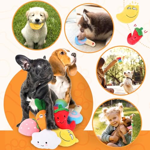 LOYEE Dog Squeaky Toys 8 Pack, Puppy Plush Squeaky Toys for Medium Small Dogs, Cute Pet Toys Stuffed Puppy Chew Toys for T...
