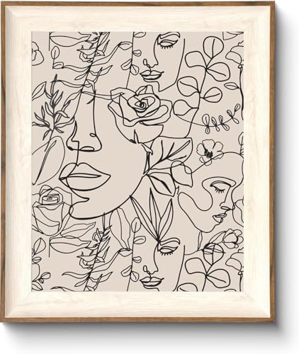 ASTRDECOR Abstract Framed Wall Art, Minimalist Boho Art Prints Women Portrait Line Art Wall Decor, Mid Century Wall Print...