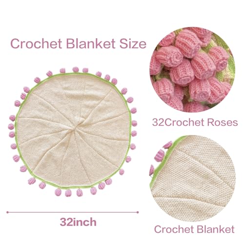 SoffMoiis Pink Rose Flowers Bouquet Blanket, Tulip Flower Throw Blankets, Romantic Gifts for Mom, Sister, Friend for Birth...