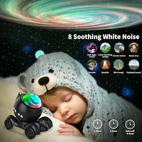 ENOKIK Galaxy Projector, Star Aurora Projector Built-in Bluetooth Speaker, Night Light for Kids Adults, White Noise Light ...
