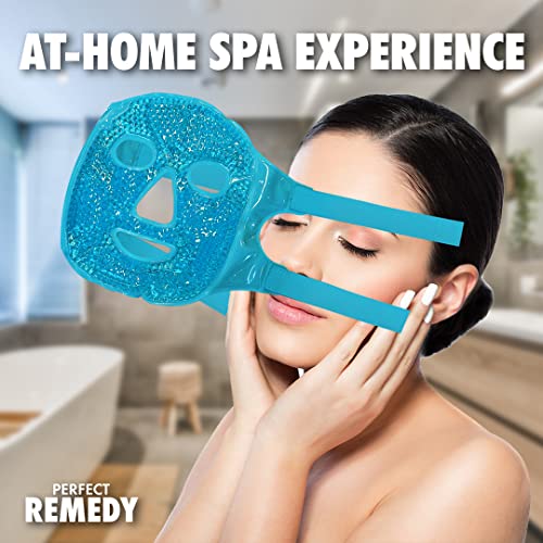 Perfect Remedy Face Ice Pack, Reusable Hot & Cold Ice Face Mask, Gel Compress for Helping with Puffy Eyes and aiding in Co...
