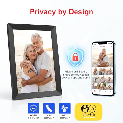 Digital Picture Frame, Frameo 10.1 Inch WiFi Electronic Photo Frame, 1280x800 HD IPS Touch Screen, Auto-Rotate, Wall Mount...
