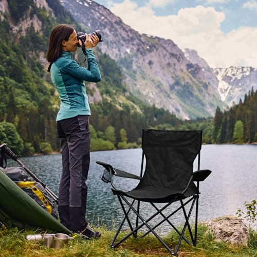 Canpsky 2 Pack Portable Camping Chairs Folding Lawn Chair Outdoor Lightweight Beach Chair with Cup Holder & Carry Bag for ...