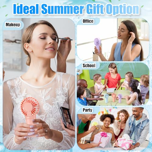 Rossesay 3 Pcs Mini Portable Fan Handheld Battery Operated Portable Small Personal Fans for Summer Travel Beach Indoor Out...