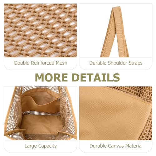 Iioscre Beach Bag for Women, Causal Hobo Pool Bags with Zipper Inner Pocket, Foldable Swim Tote Bag for Vacation Essentials