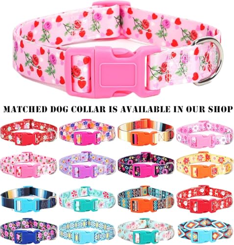 Moonpet Step in Valentine's Day Dog Harness Leash Set- All Weather Reflective No-Pull Floral Pattern Padded Mesh Vest Harn...