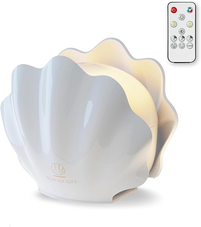 Essential Oil Diffuser 260ML, Shell Aroma Diffuser with Remote Control, 7 Colors LED Night Light for Bedroom Home Relaxati...