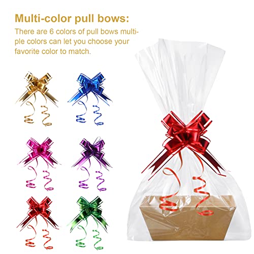 Canlierr 50 Pcs Baskets for Gifts Empty Set 12 Pcs 10 x 7 x 3 Thick Kraft Market Tray Small Gift Baskets 18 Clear Gift Bag...