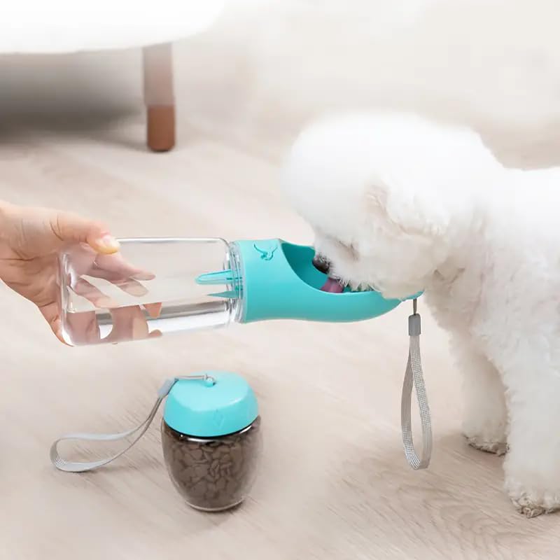 Outdoor Water Bottle for a Dog, Portable pet Water Bottle with Food Container, Leak Proof Dog Travel Water Bottle, Dog Wat...