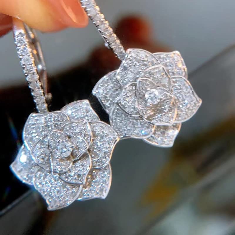 Luxury Fashion Dangle Earrings for Women Shining Dazzling Crystal Rhinestone Drop Earrings Wedding Engagement Party Valent...