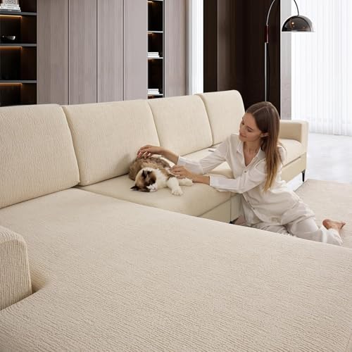 Jialudora Couch Cushion Covers Sectional Couch Covers Stretch Washable Soft Seat Cushion Covers Furniture Protector Sofa S...