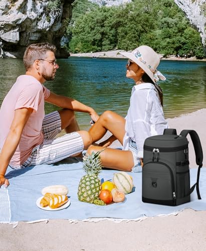 Cooler Backpack, 22L Waterproof Soft Backpack Coolers Leak Proof Beach Backpack Insulated Picnic Lunch Bag for Fishing Cam...