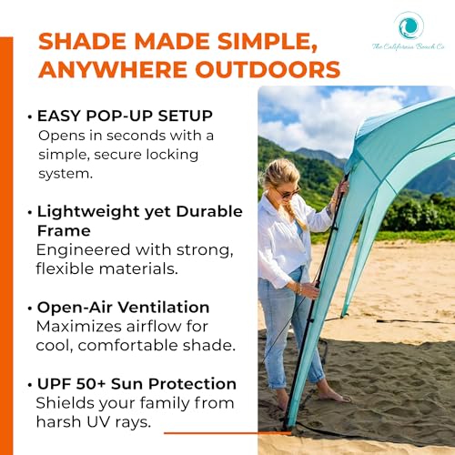 Pop ’N Go® Beach Canopy – Windproof, Beach Tent with Quick Setup, UV Shade, Lightweight & Portable Design – Perfect for Be...