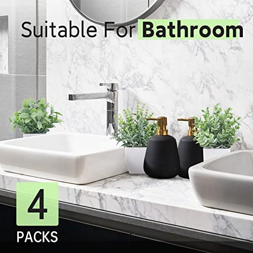 Der Rose 4 Pack Fake Plants Mini Artificial Greenery Potted Plants for Home Decor Indoor Office Table Room Farmhouse Bathr...