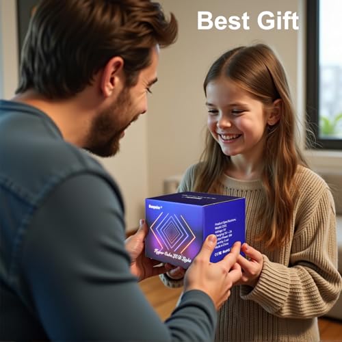 Heepulor Infinity Hyper Cube LED Table Lamp, Color-Changing Music-Sync APP-Controlled Ambient Light for Gaming, Party, Hom...